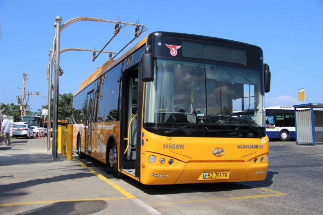 Chariot Electric bus Ultracapacitor in Tel Aviv