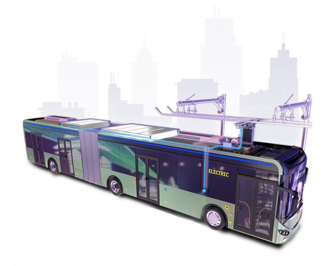 Chariot e-bus_Ultracap system_Transparent Chariot 18m e-bus charging